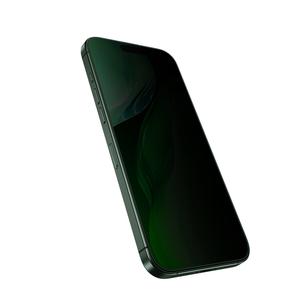 Green Lion 3D Silicone Plus Advanced Privacy Edge Glass for iPhone 16 Pro - Black